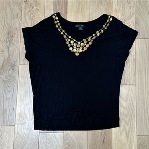 Black Top with Gold Accents